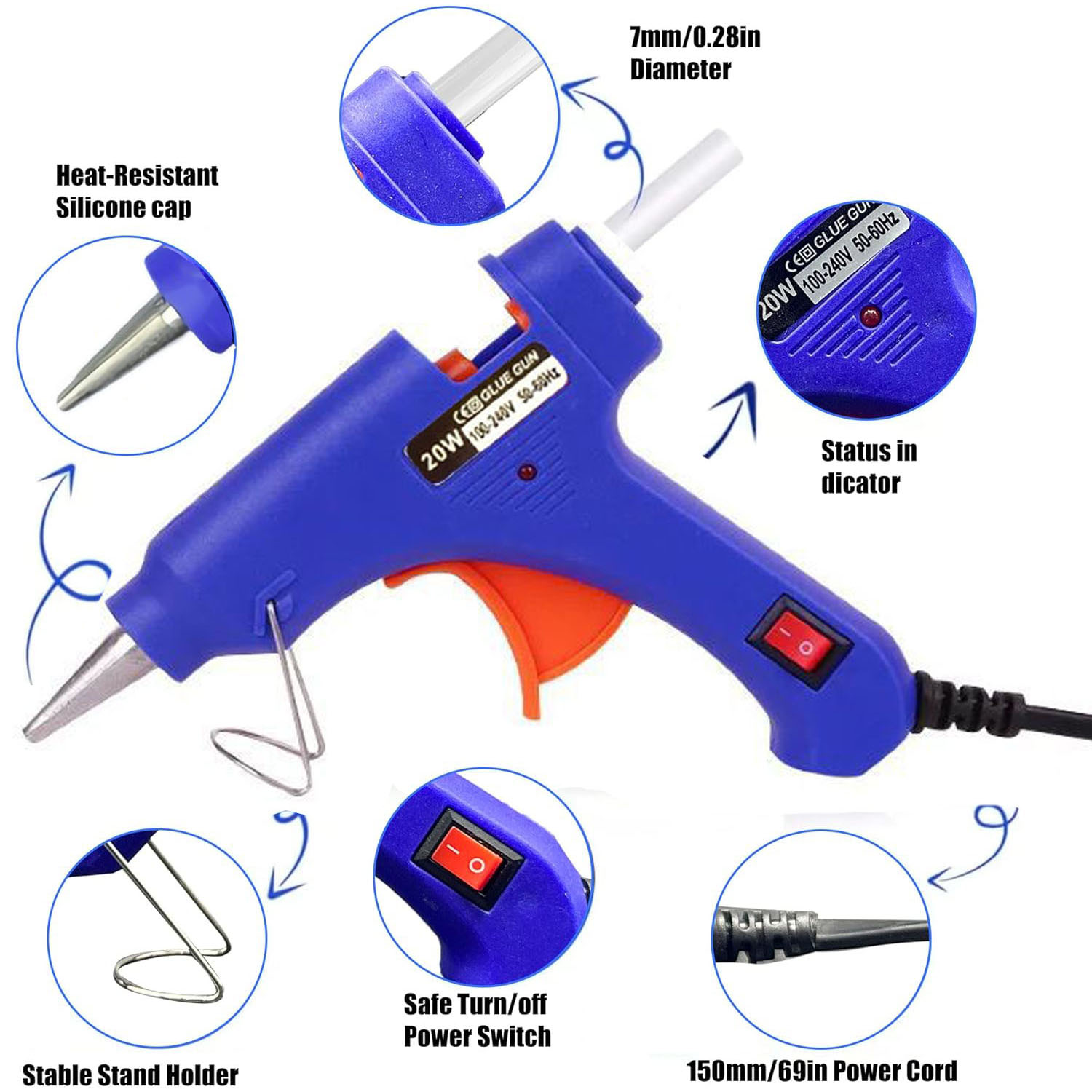Hot Glue Gun Kit with 0-50Glue - Electronics Repair School review and price